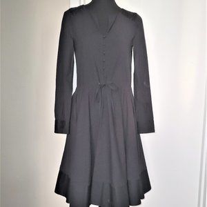 Maje Black Split Neck/Drawstring Waist Dress - 1/US SM